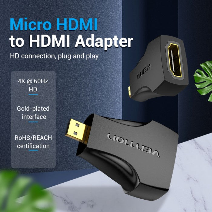 Vention Adapter Micro HDMI Male to HDMI Female 3D 4K 60Hz HD - AIT