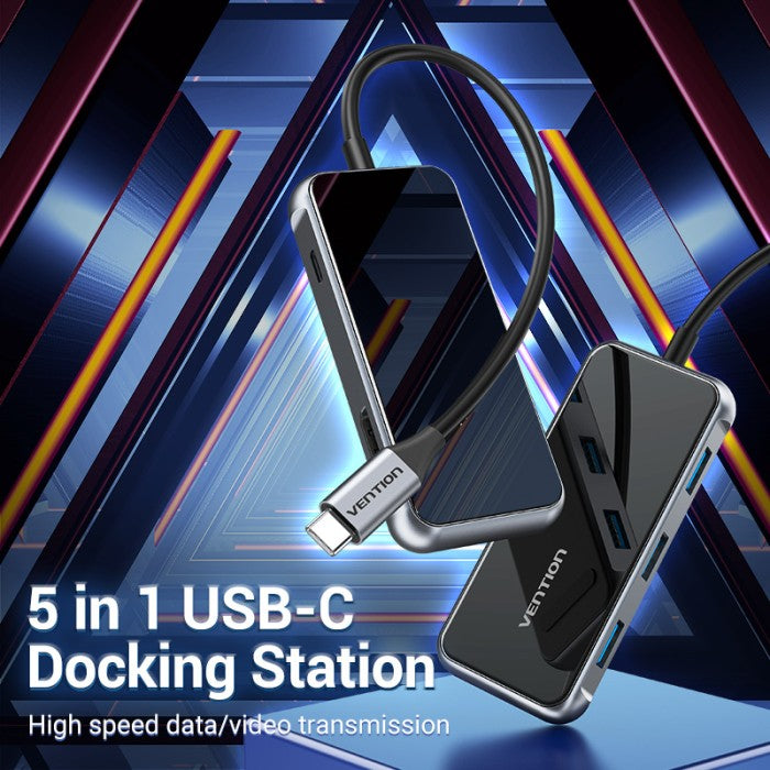 Vention Hub Multiport USB Type C To HDMI/USB 3.0 PD Mirrored Surface Type - TFB