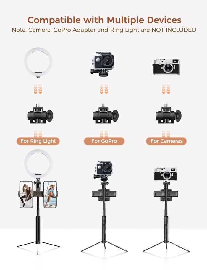 Mpow Selfie Stick Tripod with Dual Phone Holders