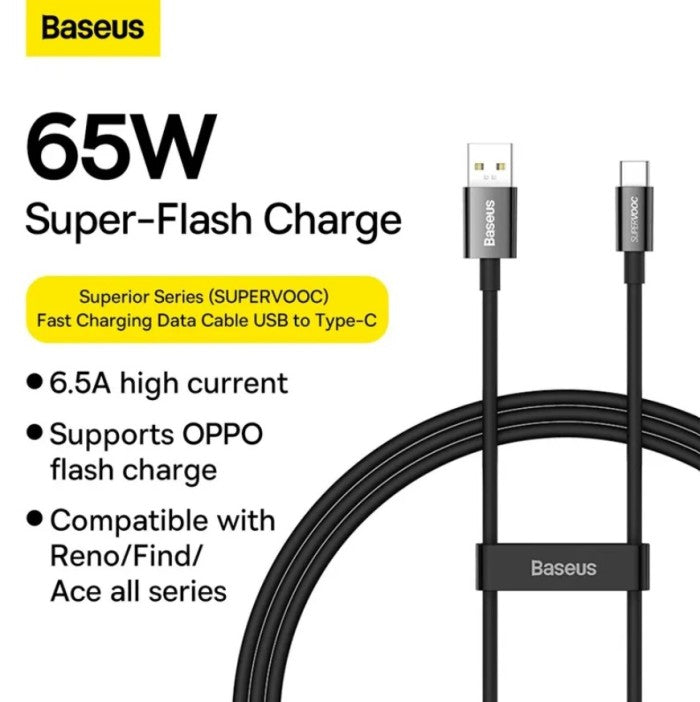 Baseus Superior (SUPERVOOC) Fast Charging Data Cable USB to C - CAYS00