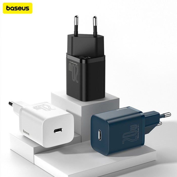 BASEUS Super Si Charger 1C 20W with Cable Type-C to iP 1m - TZCCSUP-B