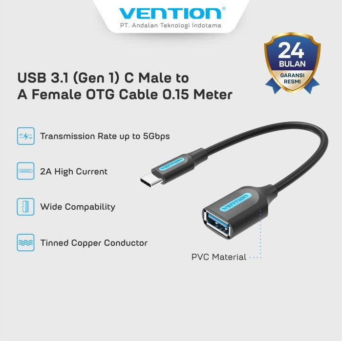 Vention Kabel  OTG USB Type C To USB A 3.0 Female Adapter - CCV