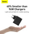 BASEUS GaN2 Charger 1C 100W + Mini White Cable C to C 1.5m - TZCCGAN-L