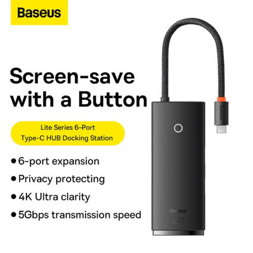 BASEUS Lite Series 6-Port Type-C HUB Docking Station WKQX05
