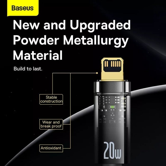 BASEUS Explorer Series Auto Power-Off Fast Charging Cable C to iP 1m