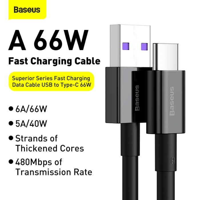 BASEUS Superior Series Fast Charging Data Cable USB to Type-C 1m CATYS