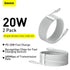 Baseus Simple Wisdom Kabel Charger Type C to Lighning (2pcs) - TZCATLZ