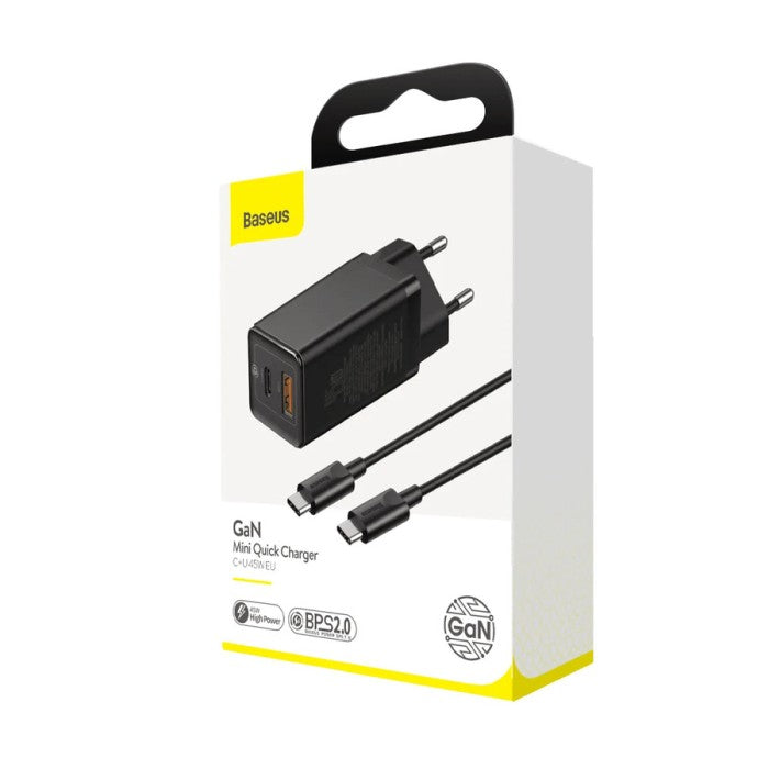 Baseus GaN2 Adaptor Quick Charger C+U 45W EU