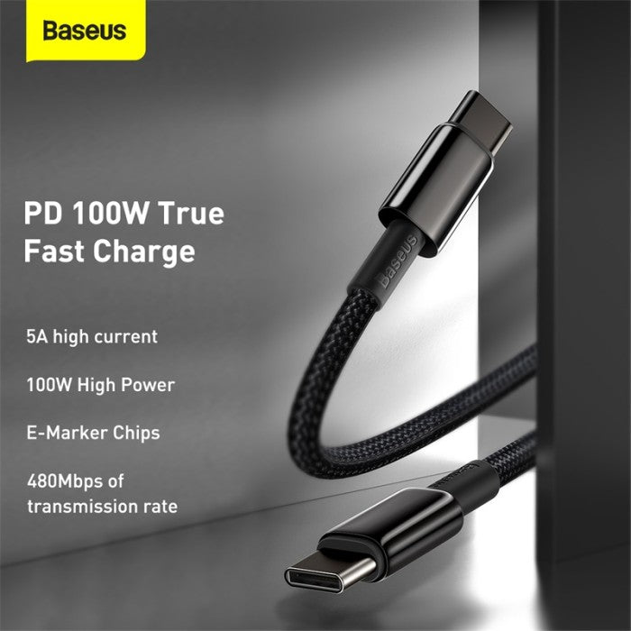 Baseus Tungsten Gold Kabel Charger Type C to C - CATWJ-A