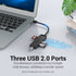 Vention HUB 6in1 3 Port USB 2.0 TF SD Card Reader Micro With Power High Speed - CHU
