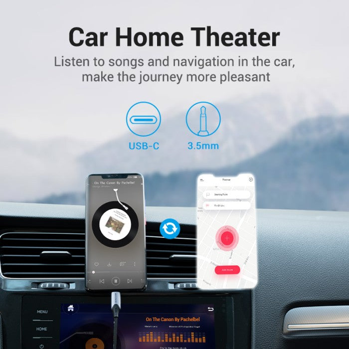 Vention Kabel USB Type C to AUX 3.5mm Jack Audio Adapter - BGK