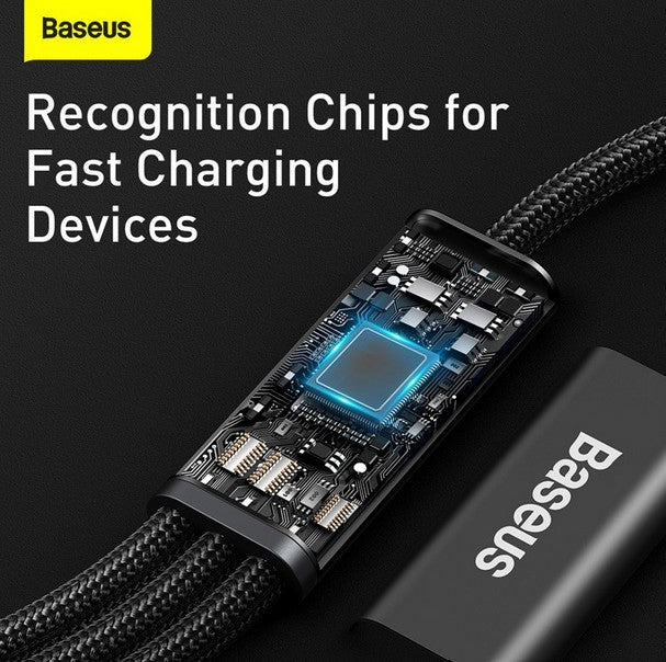 BASEUS Rapid Series 3-in-1 Cable Type-C to C+L+C PD 20W 1.5m CAMLT-SC