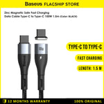 BASEUS Zinc Magnetic Safe Data Cable Type-C to C 100W 1.5m - CATXC-Q