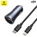 Baseus Golden Contactor Pro Dual Quick Charger Car Charger U+C 40W & Kabel iPhone