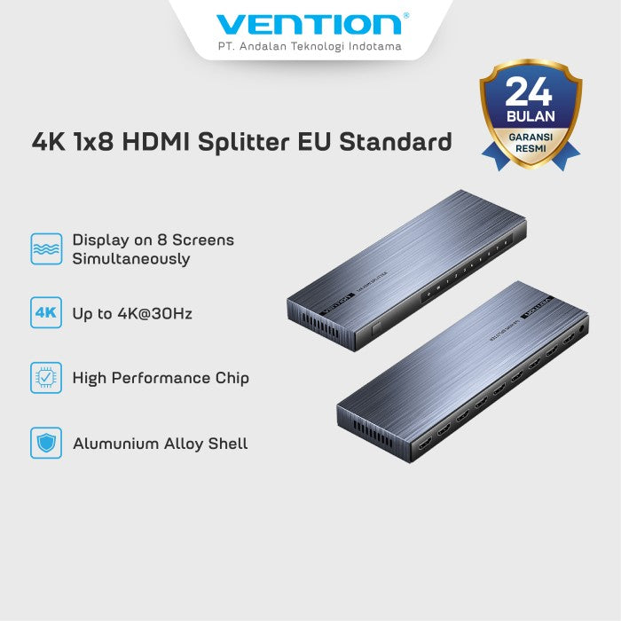 Vention HDMI Splitter Duplicate Screen 1in 8 Out 4K 30hz - AKQ