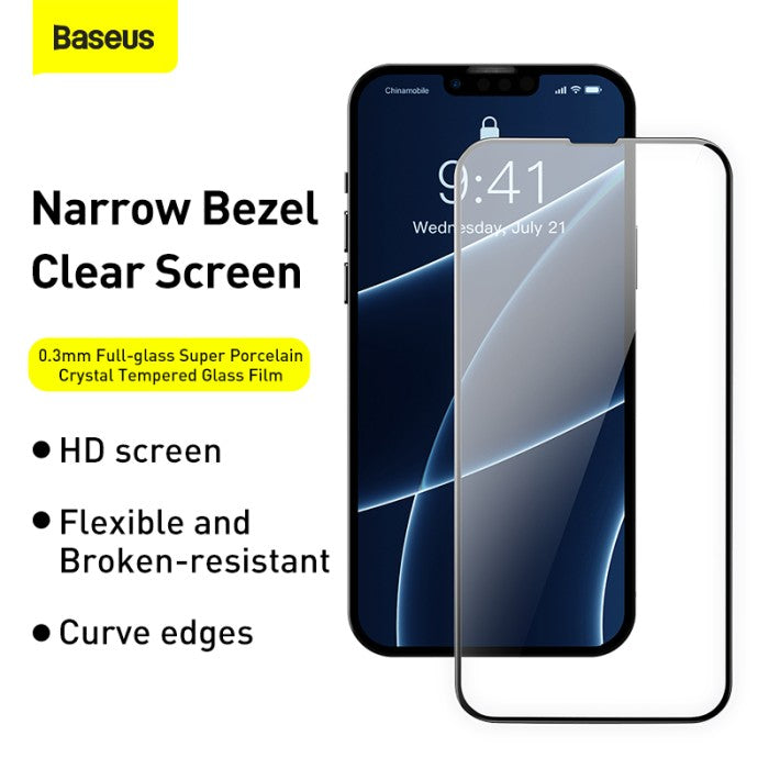 BASEUS Super porcelain crystal Tempered Glass Film For iP 13 / 13 pro