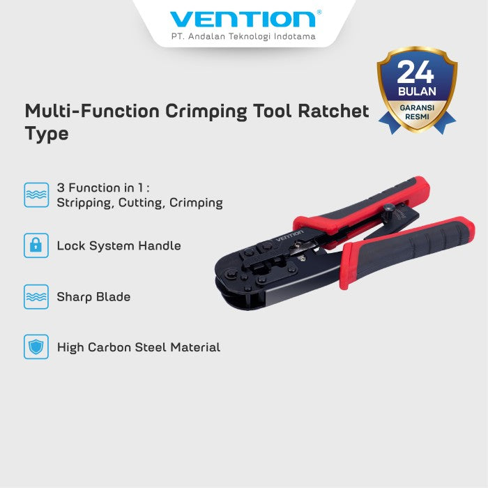 Vention Multi Function Tang Crimping Tool Ratchet Type 8P/6P/4P RJ45 - KEA