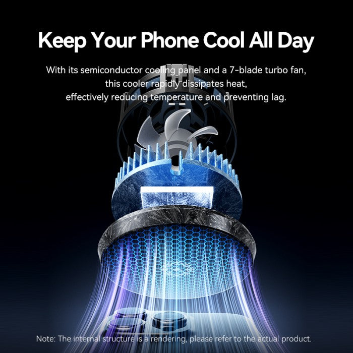 Vention Kipas Pendingin Magnetic Mobile Phone Fan Cooler with 3 Gear Adjustment LED - KQK
