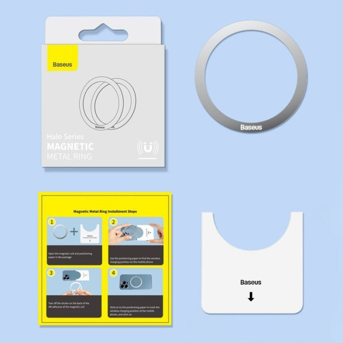 BASEUS Metal Ring Halo Series Magnetic 2pcs/pack - Black