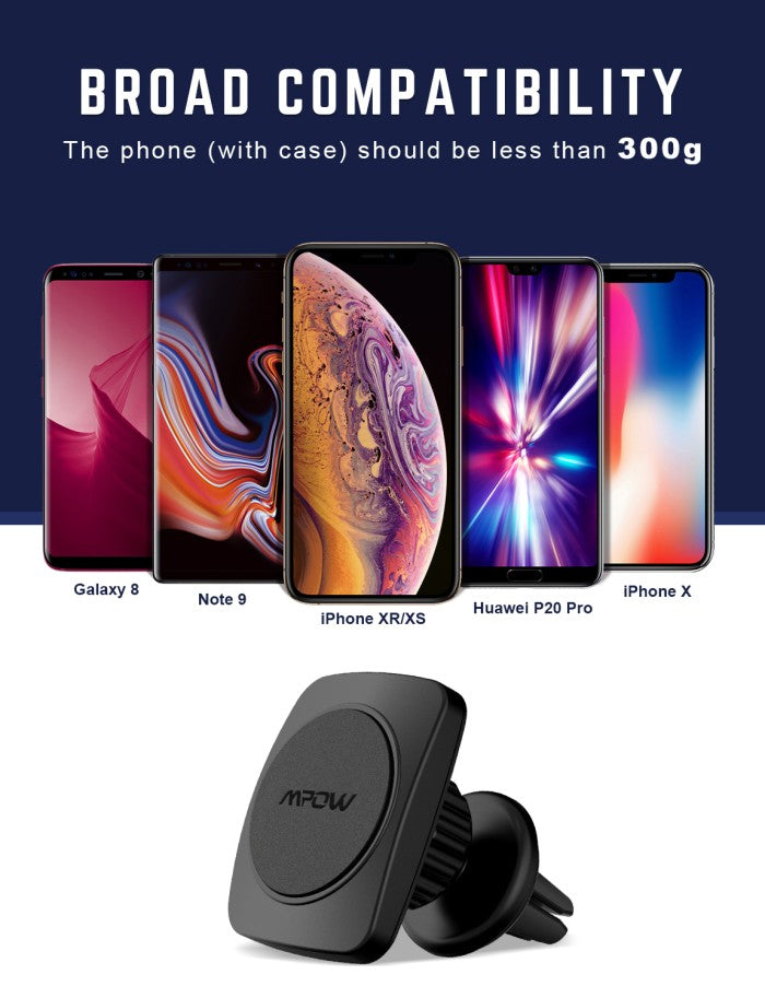 MPOW - Car Phone Holder Air Vent, Mpow Magnetic Car Phone Mount MCM