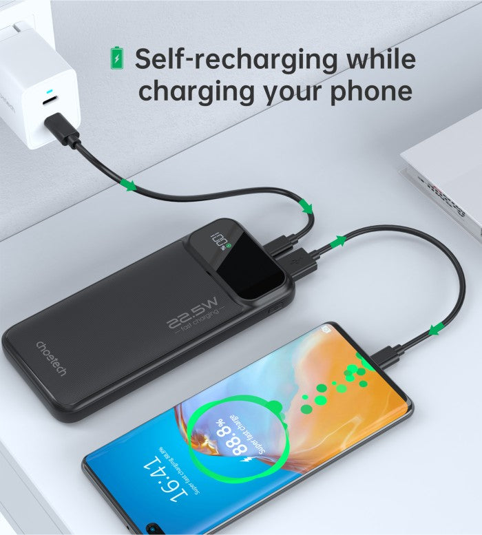 Choetech B728 Power Bank 10000mAh PD 22.5W Dual Port USB Type A+C