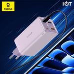 Baseus GaN6 Pro Fast Charger 2C+2U 100W EU With Cable C To C 100W 1m