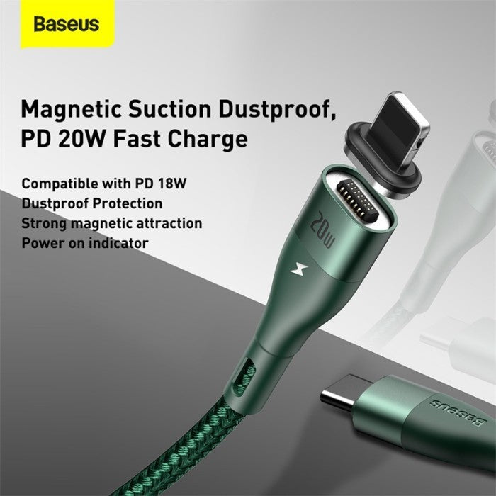 BASEUS Zinc Magnetic Safe Fast Charging Cable C to IP 1m PD 20W CATLXC