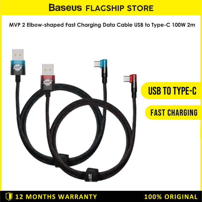 Baseus Shape MVP 2 Kabel Charger USB Type A to Type C - CAVP000