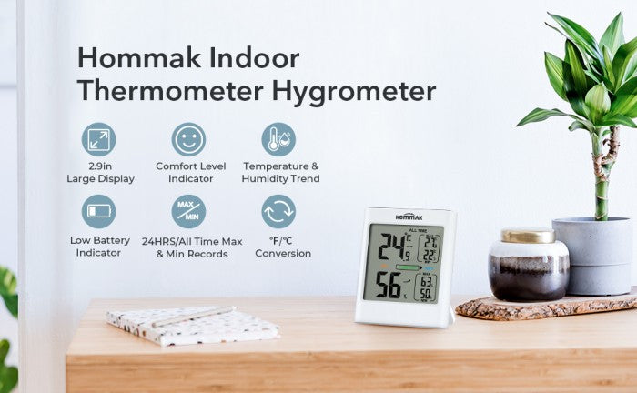 MPOW - Hommak Indoor Room Thermometer Digital Hygrometer HKHM624