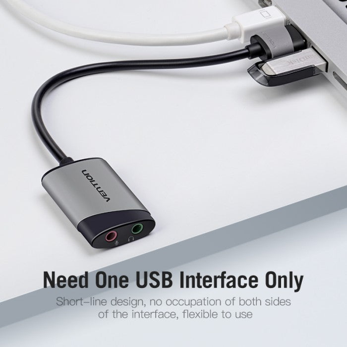 Vention  USB External Sound Card Metal Type  - CDK