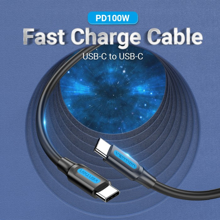 Vention Kabel USB Type C 2.0 Male to Type C Male Quick Charge Cable 1M 1.5M 2M 5A - COT