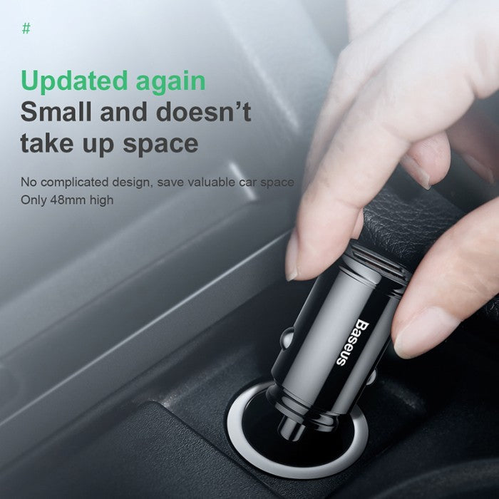Baseus Quick Car Charger Circular Plastic A+A 30W Dual QC3.0