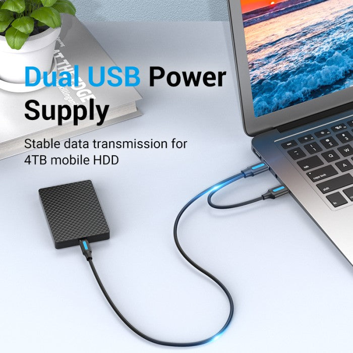 Vention Kabel USB 2.0 A Male to USB Type C Male Cable with USB Power Supply 0.5M PVC - CQK