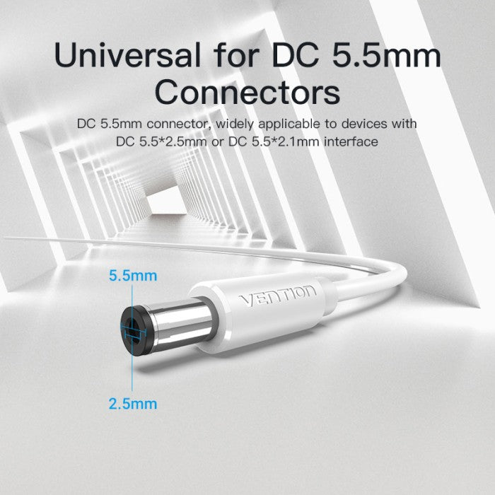 Vention Kabel Power Cord USB A to DC 5.5mm Tuning Fork Type - CEY