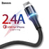 Baseus led fast Charging Halo Data Cable USB For iP 2.4A 1m