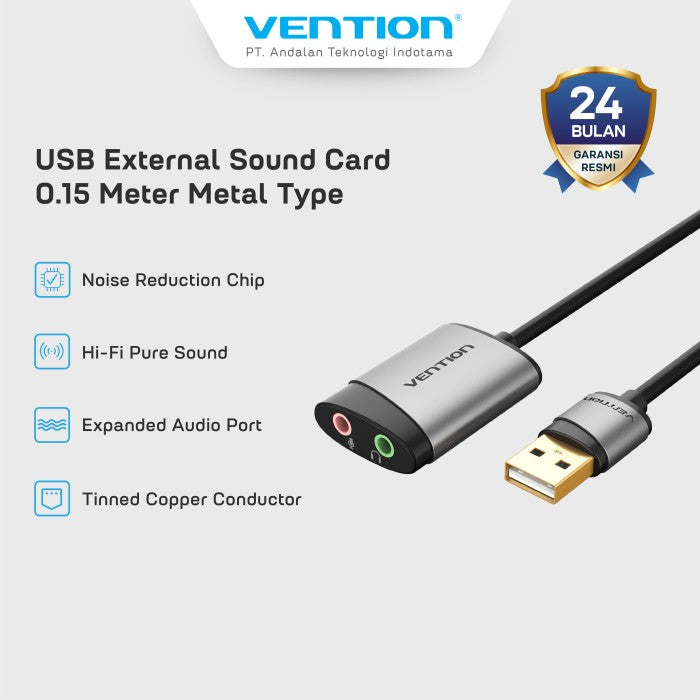 Vention  USB External Sound Card Metal Type  - CDK
