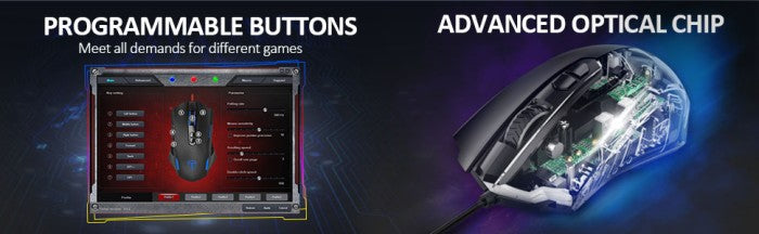 MPOW Pictek Gaming Mouse with Mouse Pad, Programmable - GEPC056
