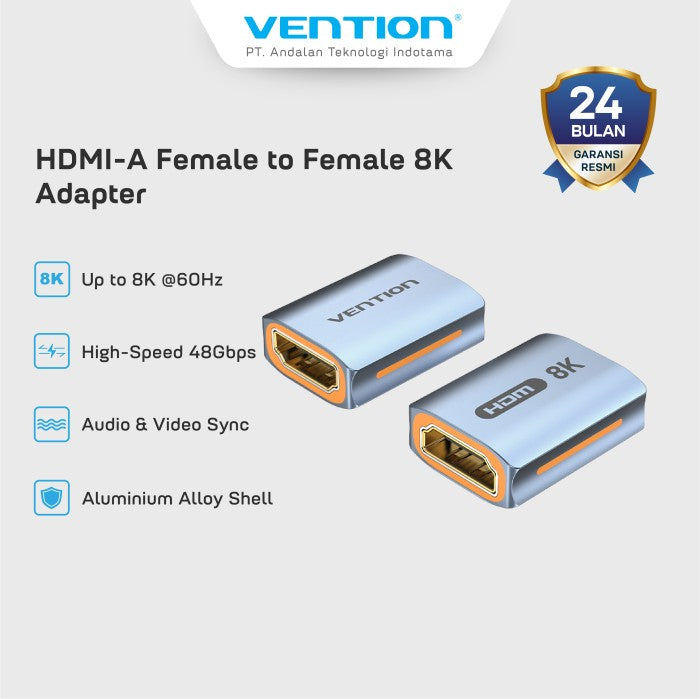 Vention Adapter Aluminum Alloy Type HDMI-A Female to Female 8K - AIU