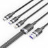 Vention Kabel Data Charger 3 in 1 USB A 2.0 to USB Type C/Micro/Lightning 2A 3A 6A 120W - CTR
