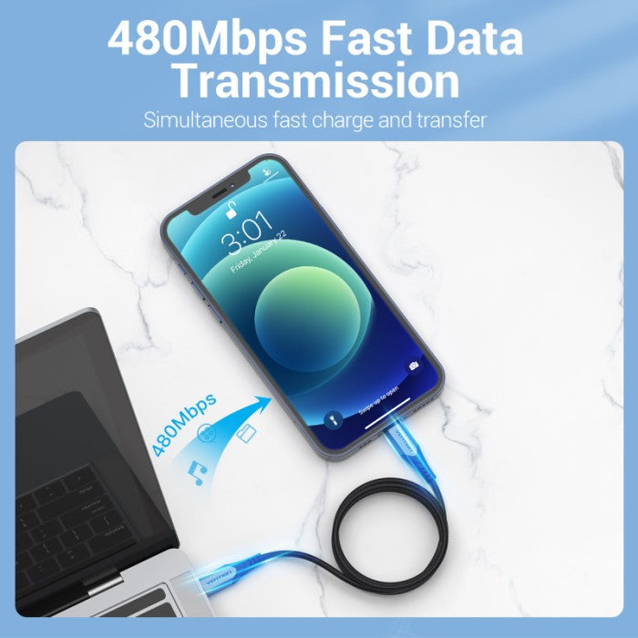 Vention Cable Charger USB C to Lightning 3A 20W MFI 2M - TAC