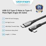 Vention Cable Charger USB C To Type C Right Angel 3A Fast Charging - TRA