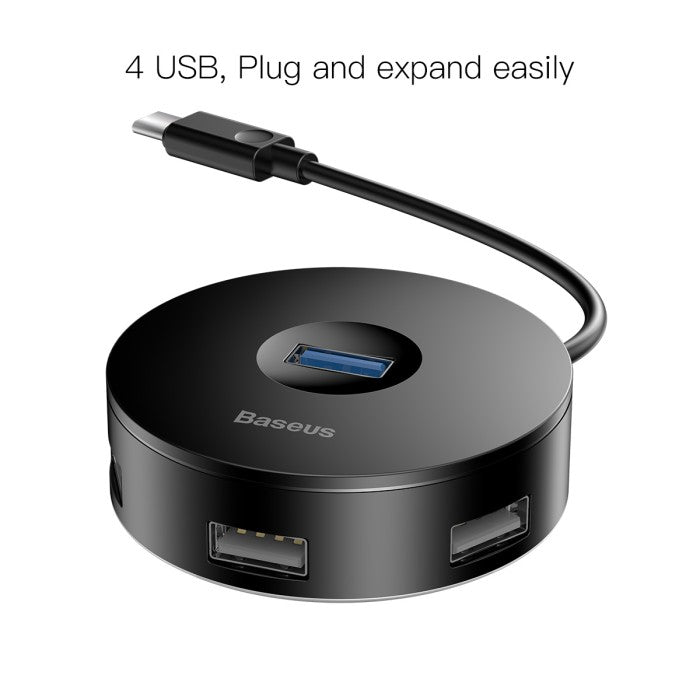 BASEUS round box HUB adapter?Type-C to USB3.0*1+USB2.0*3) CAHUB-G