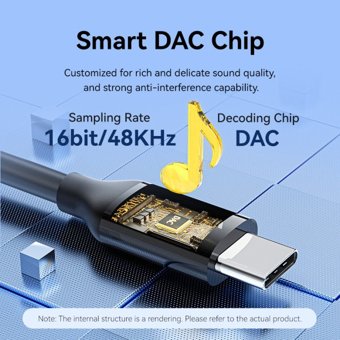 Vention Kabel Jack Audio Cable USB Type C Male  to Aux 3.5mm Male With DAC Adapter ABS - BIF
