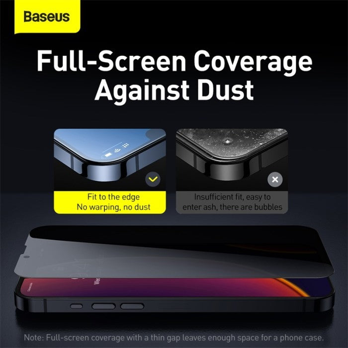 Baseus Anti Crack Edges Tempered Glass Anti Spy For iPhone 13 Mini