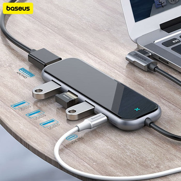 Baseus Multi-functional HUB (Type-C to 3xUSB) Gray - CAHUB-BZ