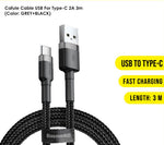 Baseus Cafule Kabel Charger USB Type A to Type C 3M - CATKLF-U
