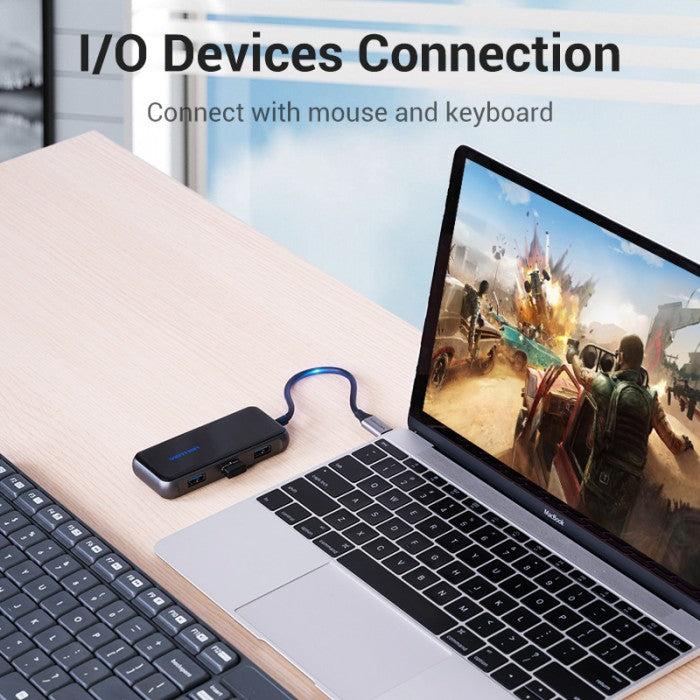 Vention Hub Multiport USB Type C To USB 3.0 PD Acrylic Type - TFD