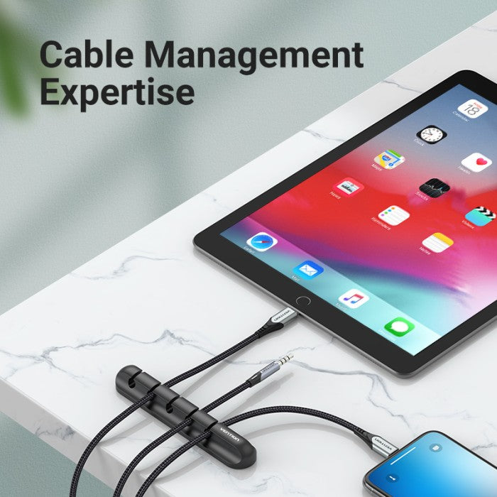 Vention Kabel Manager Organizer Cable Clips Holder For Dekstop 5 Line Ports - KBR