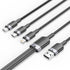 Vention Kabel Data Charger Cable 3in 1 USB A 2.0 to USB Type C/Micro/Lightning 3A 60W 480 Mbps - CTP