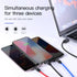 BASEUS Three Primary Colors 3-in-1 Cable USB For M+L+T 3.5A 30CM CAMLT